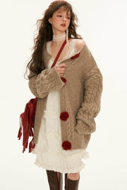 Flower Wool Cardigan - My Store