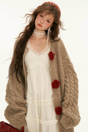 Flower Wool Cardigan - My Store