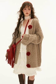 Flower Wool Cardigan - My Store