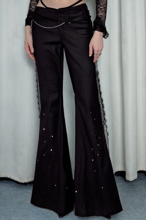 Flared Lace Trousers - My Store