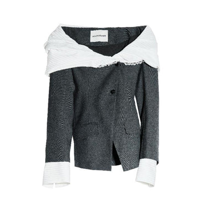 Contrast Toned Blazer Top