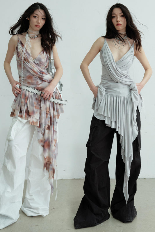 Elegant Pleated Draped Top