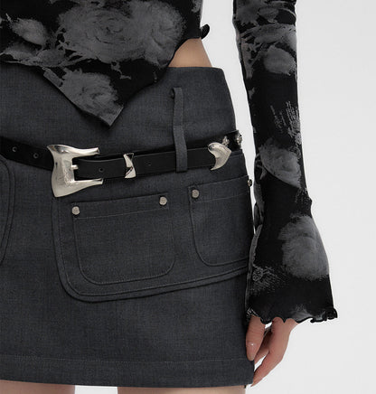 Pocket High Waisted Mini Skirt