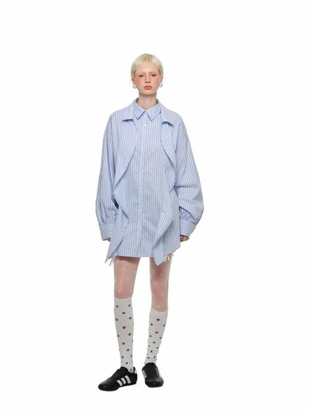 1Jinn Studio Striped Layered Oversized Shirt - My Store