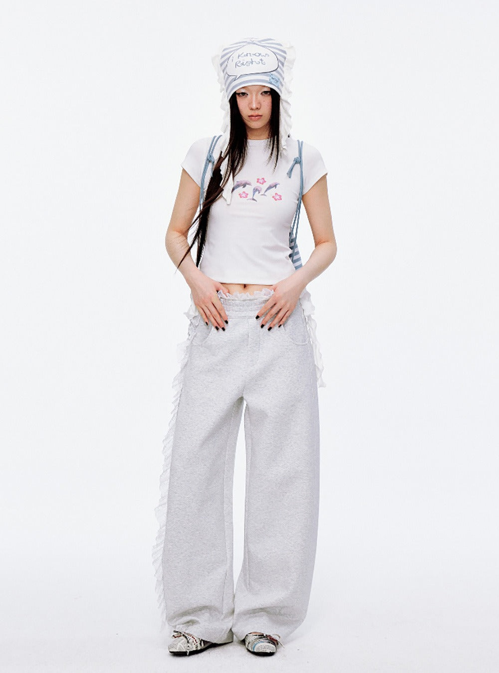 Cotton Loose Fit Lace Training Pants