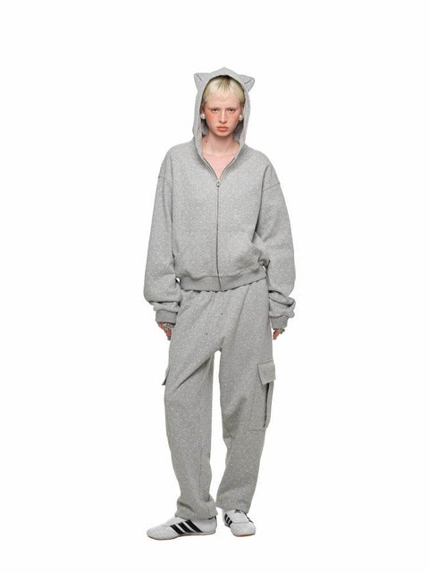 Cat Paw Cargo Long Sweatpants - My Store