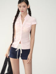 Blue & Pink Fitted Pocket Shirt