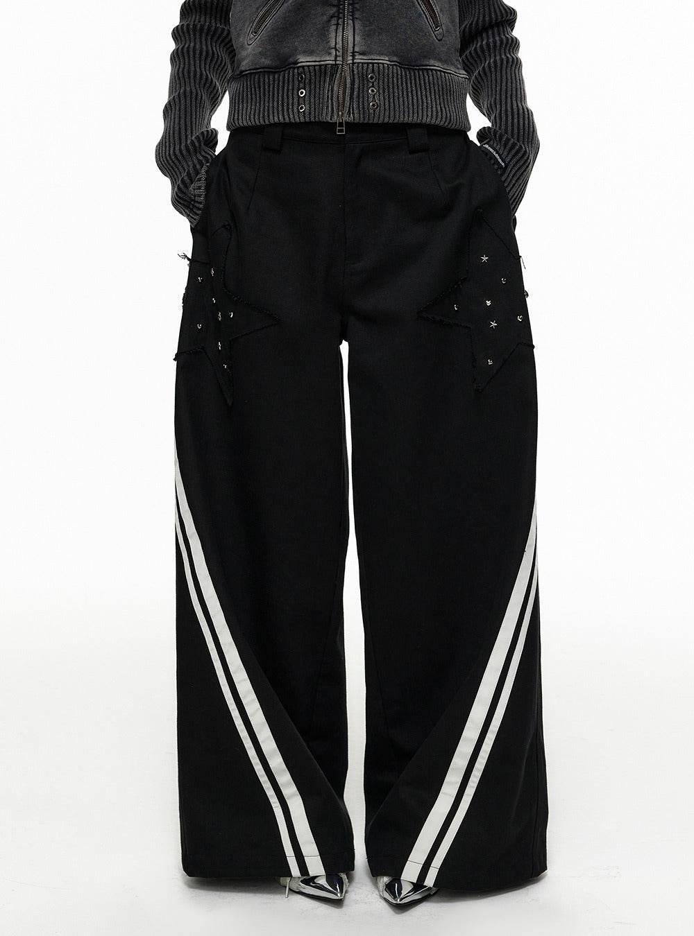 Star Patch Wide Casual Pants (2color) - My Store