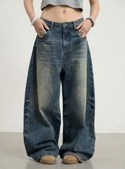 Retro Curve-Line Denim