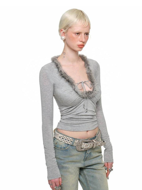 Fur Trimmed Top - My Store