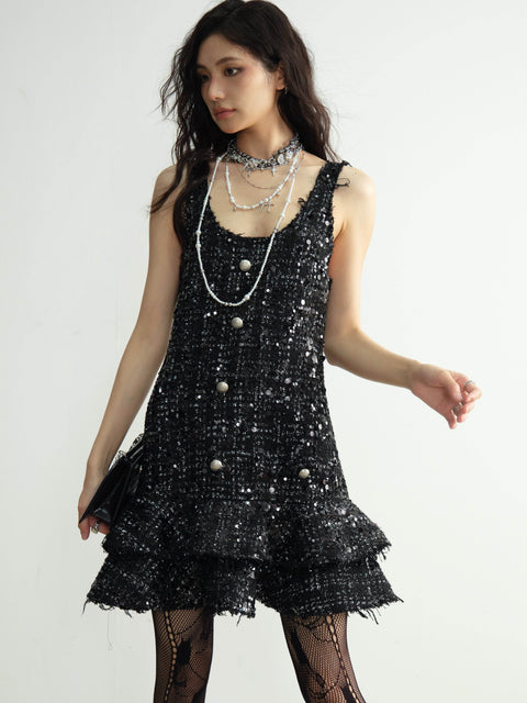 Sequin Tiered Mini Dress - My Store