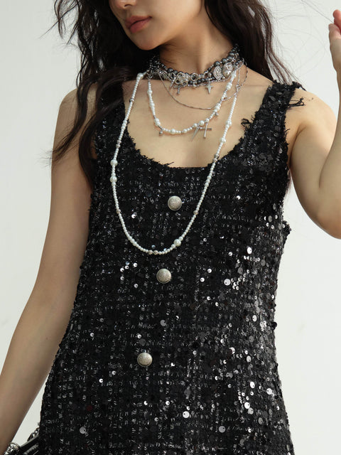 Sequin Tiered Mini Dress - My Store