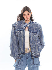 Distressed Boxy Denim Jacket