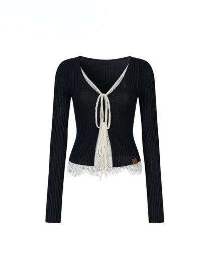 Layered Accent Knit Cardigan