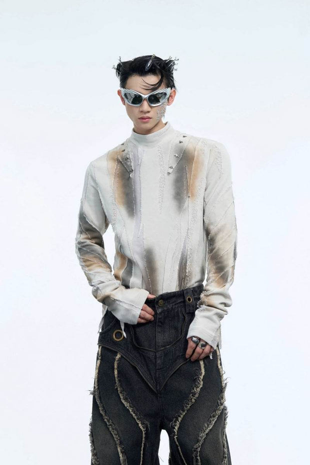 Heavyweight Gradient Tie-Dye Turtleneck Sweater - My Store