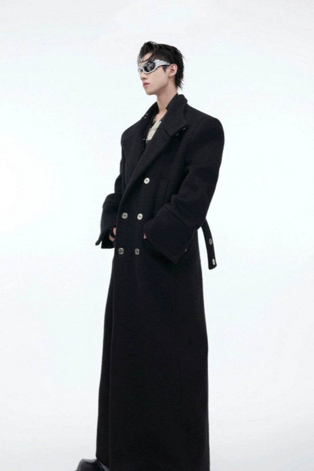 Metal Clasp Oversized Wool Overcoat - My Store