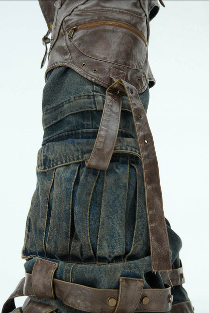 Detachable Patchwork Vintage Jeans - My Store