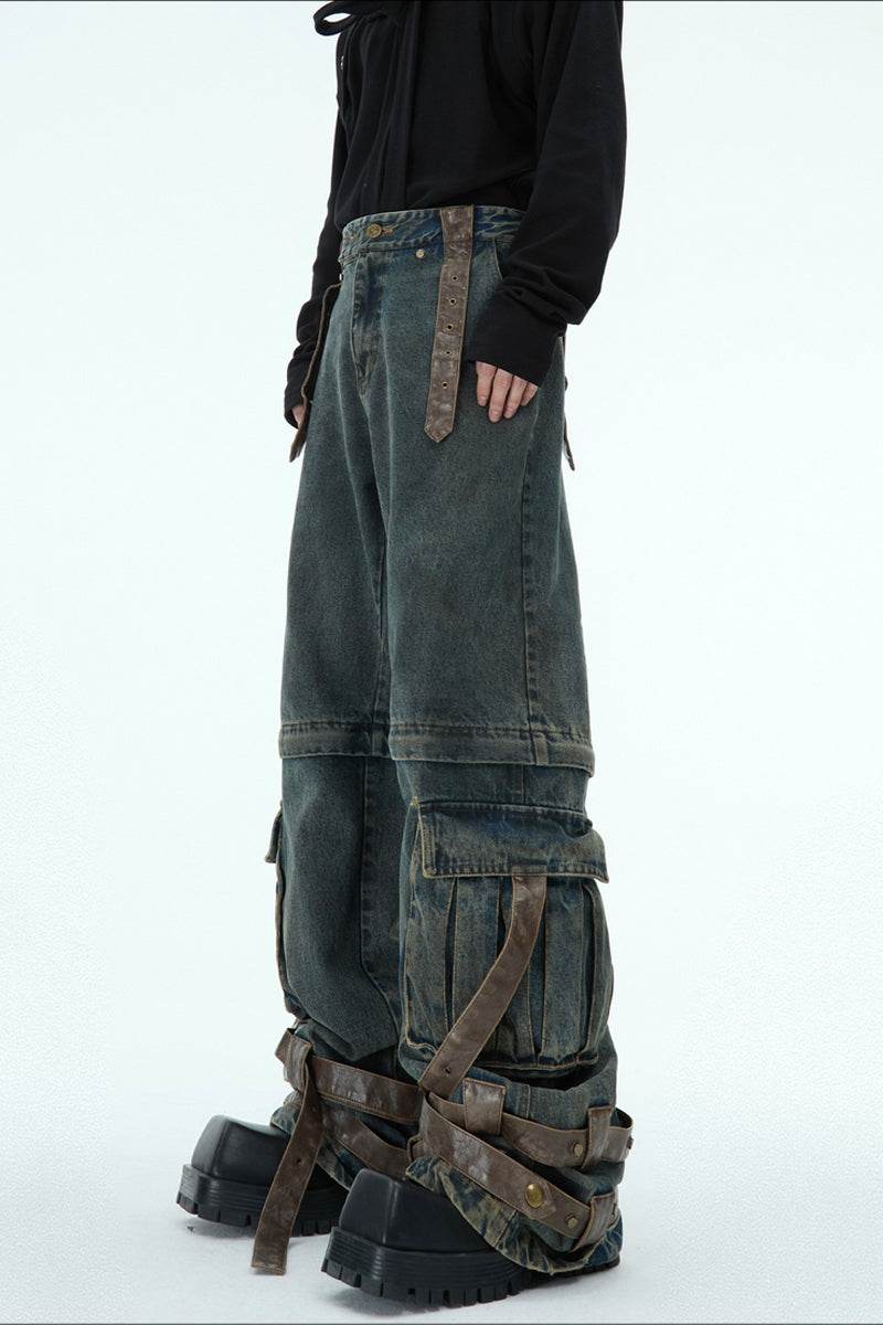 Detachable Patchwork Vintage Jeans - My Store