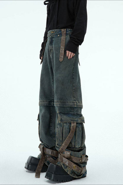 Detachable Patchwork Vintage Jeans - My Store