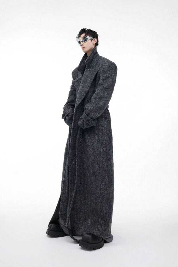 Oversized Wool Belted Long Coat - My Store