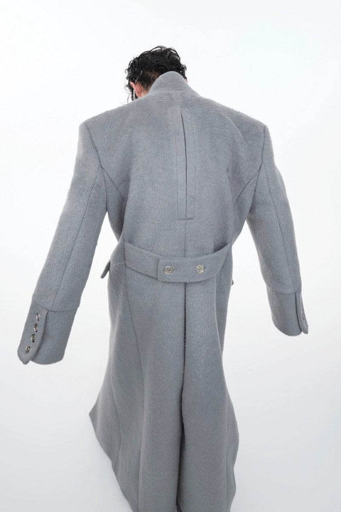 Metal Clasp Oversized Wool Overcoat - My Store