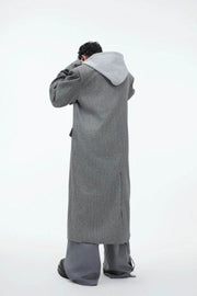 Oversized Hooded Wool Long Coat - My Store