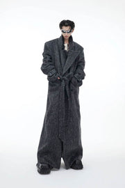 Oversized Wool Belted Long Coat - My Store