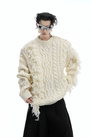 Ribbed Metal Button Knit Sweater - My Store