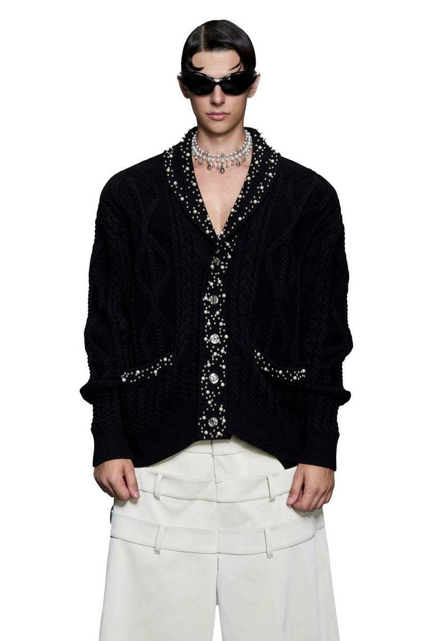 Opulent Pearl Knit Cardigan - My Store