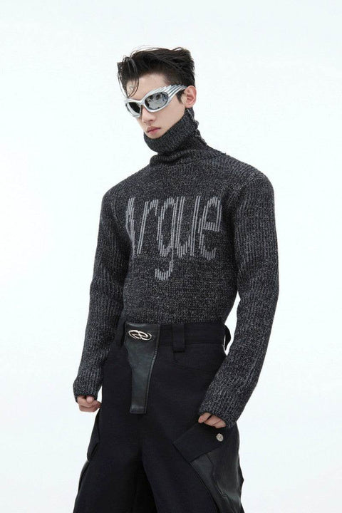 Ribbed Turtleneck Slim Knit Sweater - My Store