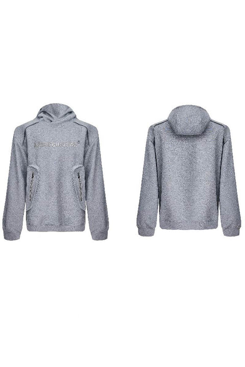 Padded Pocket Metal Accent Hooded Jacket - My Store