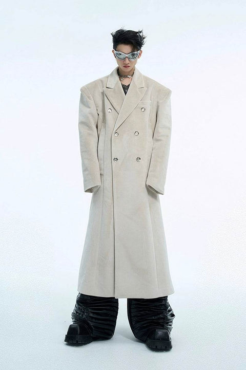 Double-Breasted Wool Blend Overcoat - My Store