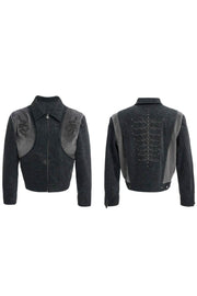 Snake Skin Panel PU Jacket - My Store