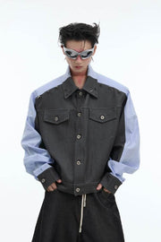 Asymmetrical Studded Oversized Jacket Shirt - My Store