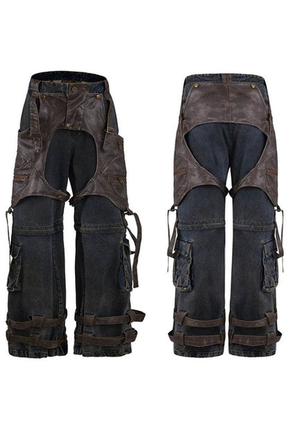 Detachable Patchwork Vintage Jeans - My Store