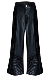 Matte PU Leather Crinkle Straight Pants - My Store