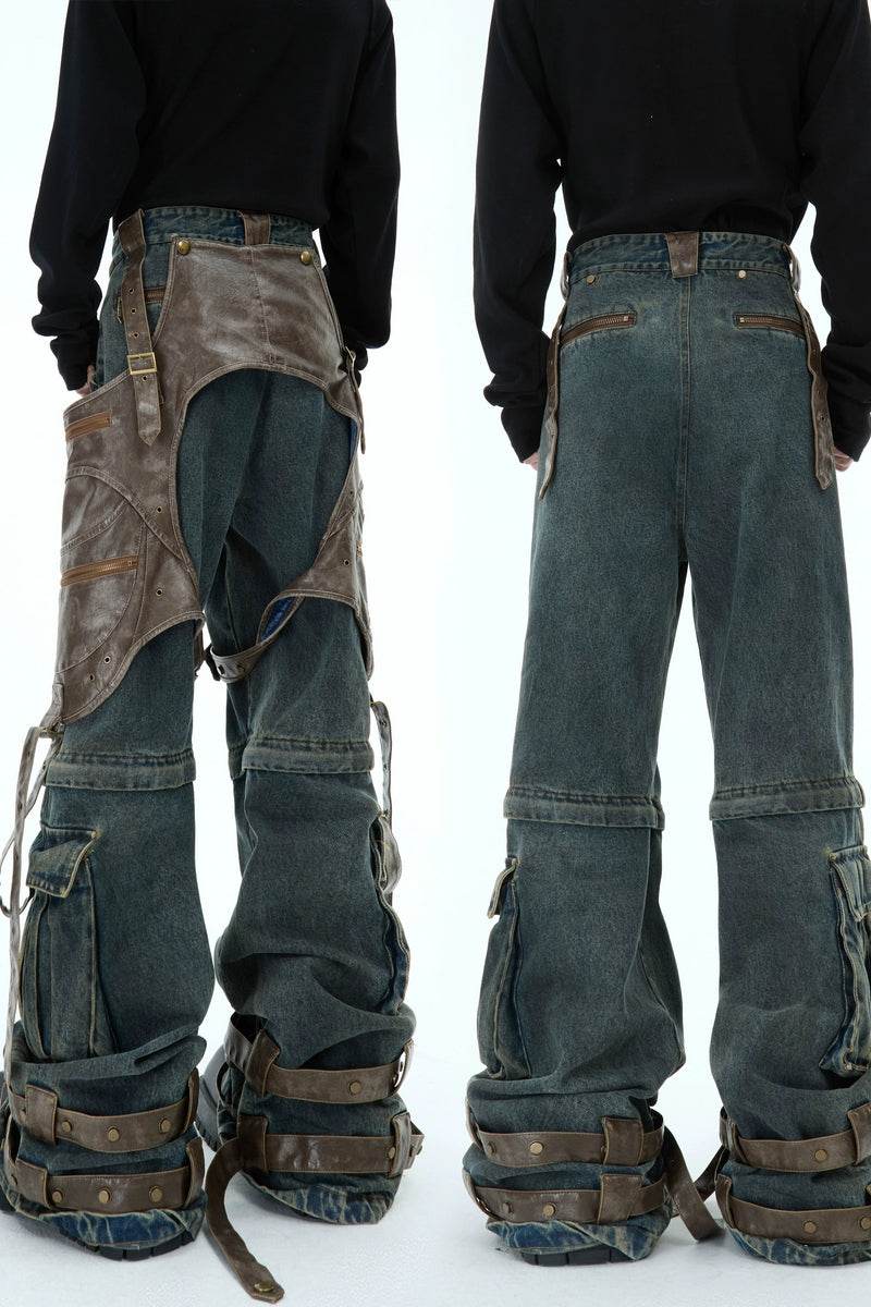 Detachable Patchwork Vintage Jeans - My Store