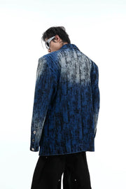 Tie-Dye Distressed Denim Blazer - My Store