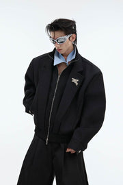 Double Collar Layered Padded Jacket - My Store