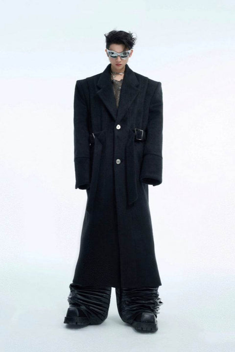 Structured Belted Wool Trench Coat - My Store