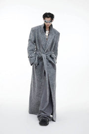 Oversized Wool Belted Long Coat - My Store