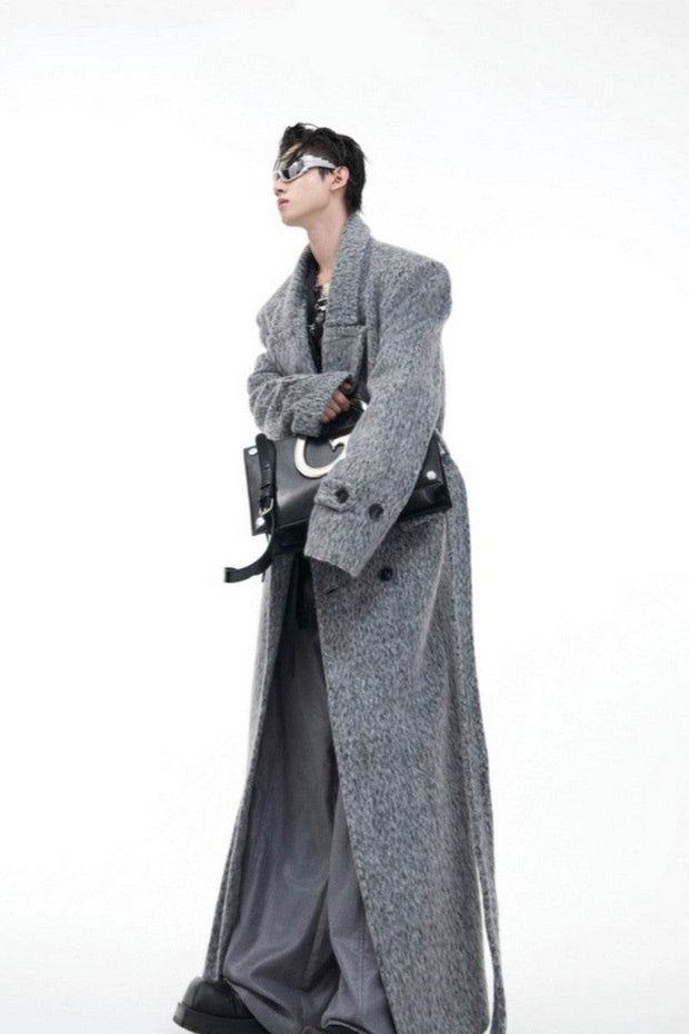 Oversized Wool Belted Long Coat - My Store