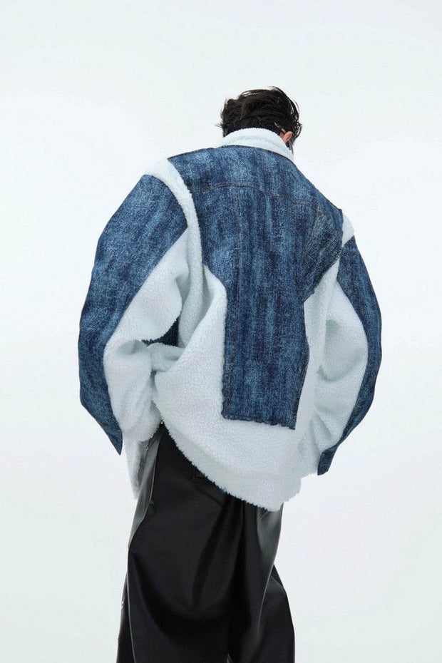 Sherpa Lined Denim Layered Jacket - My Store