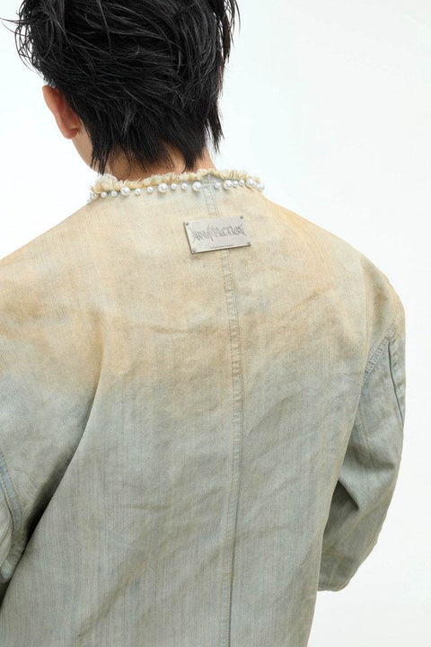 Pearl Accent Denim Jacket - My Store