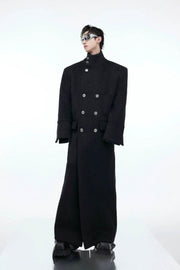 Metal Clasp Oversized Wool Overcoat - My Store