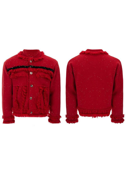 Sequin Fringe Knit Sweater - My Store