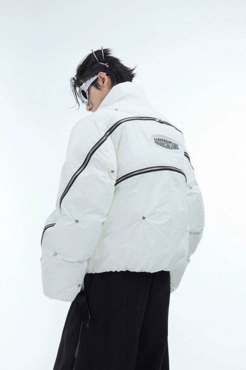 Multi-Zip Deconstructed Puffer Jacket - My Store