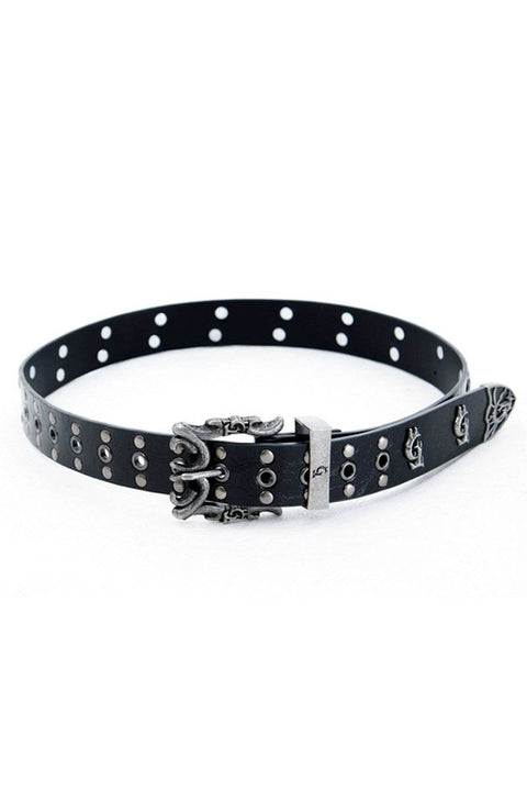 Vintage Metal Logo Studded Belt - My Store