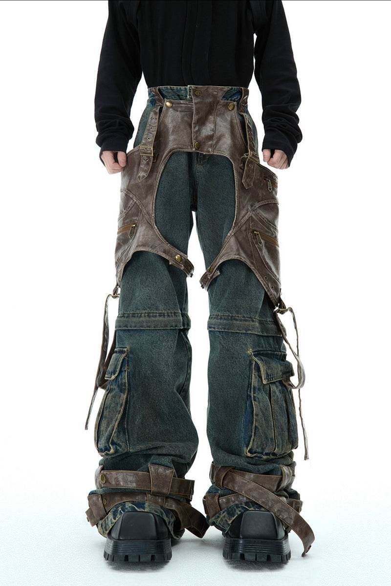 Detachable Patchwork Vintage Jeans - My Store