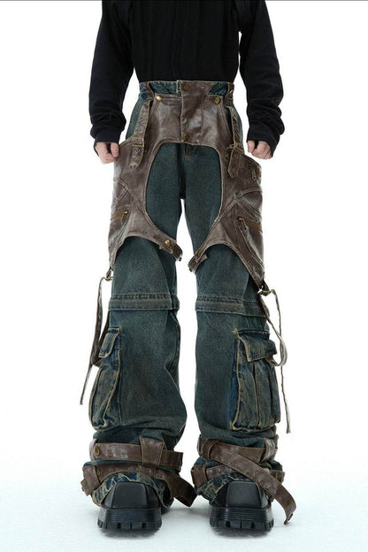 Detachable Patchwork Vintage Jeans - My Store